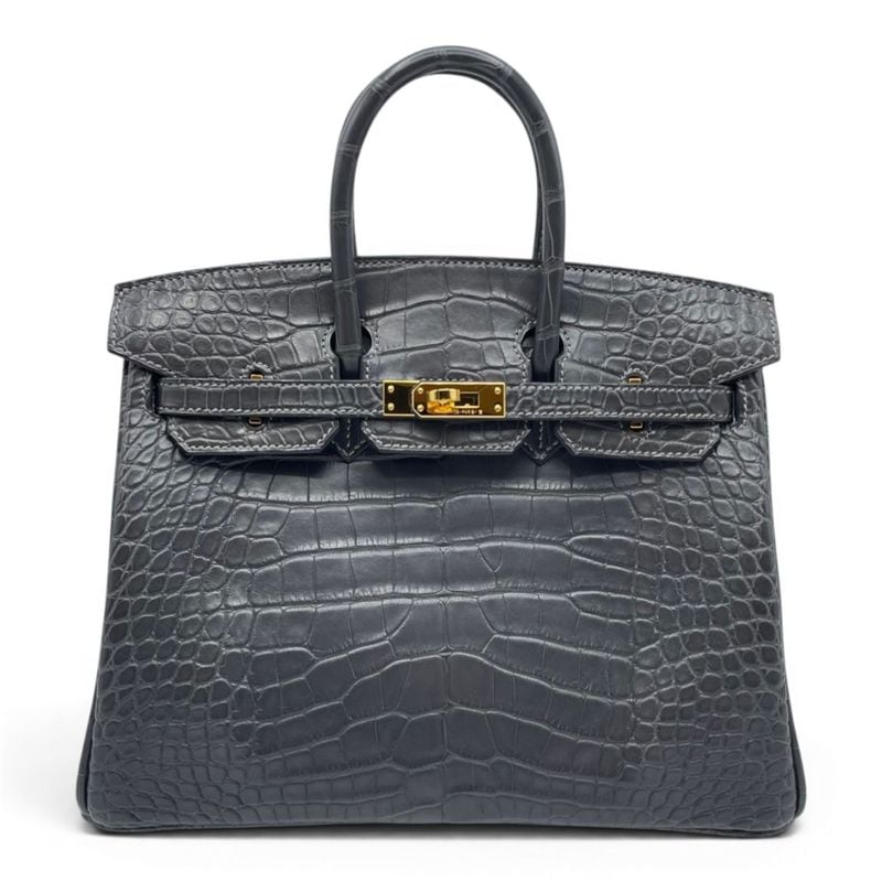 エルメス バーキン 25 グラファイト クロコダイル ゴールド金具 Ｋ刻印