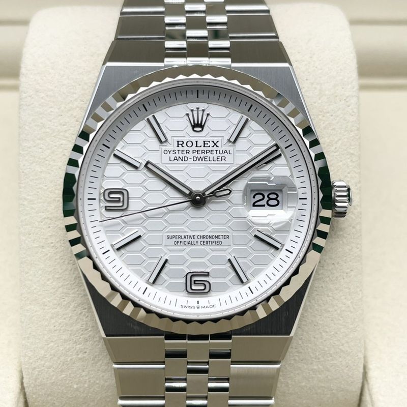 ロレックス ランドドゥエラー 127234 インテンスホワイト ハニカムモチーフ 36mm