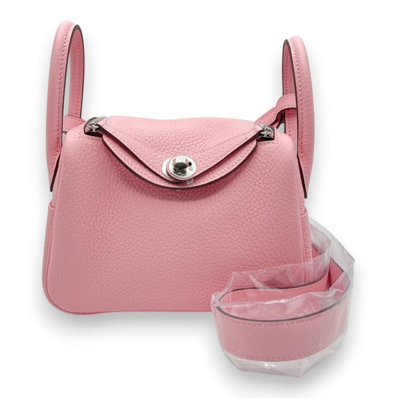 エルメス リンディミニ 20 ヴェルソ ローズサクラ/グリペール トリヨンクレマンス シルバー金具 K刻印