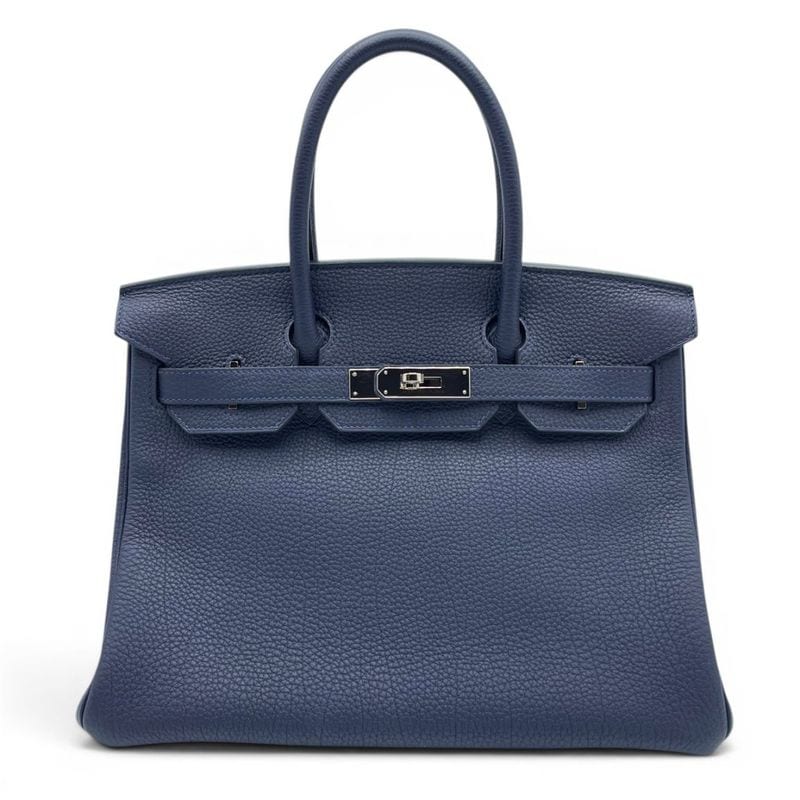 エルメス バーキン ヴェルソ 30 ブルーニュイ/オレンジポピー トゴ シルバー金具 A刻印