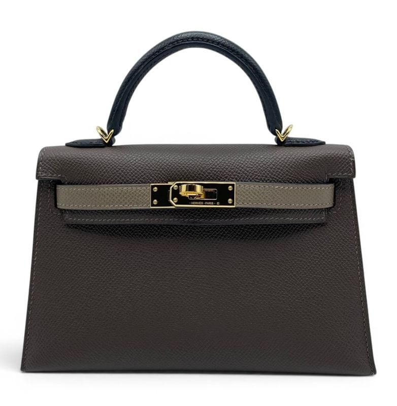 エルメス ミニケリー2 エコルセ/エトゥープ/ノワール エプソン シルバー金具 W刻印