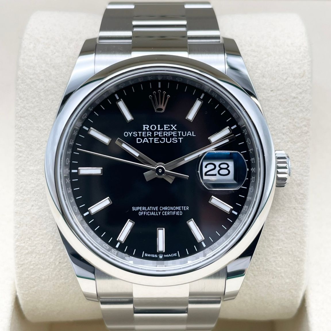 ロレックス デイトジャスト 126200 ブラック オイスターブレス 36mm