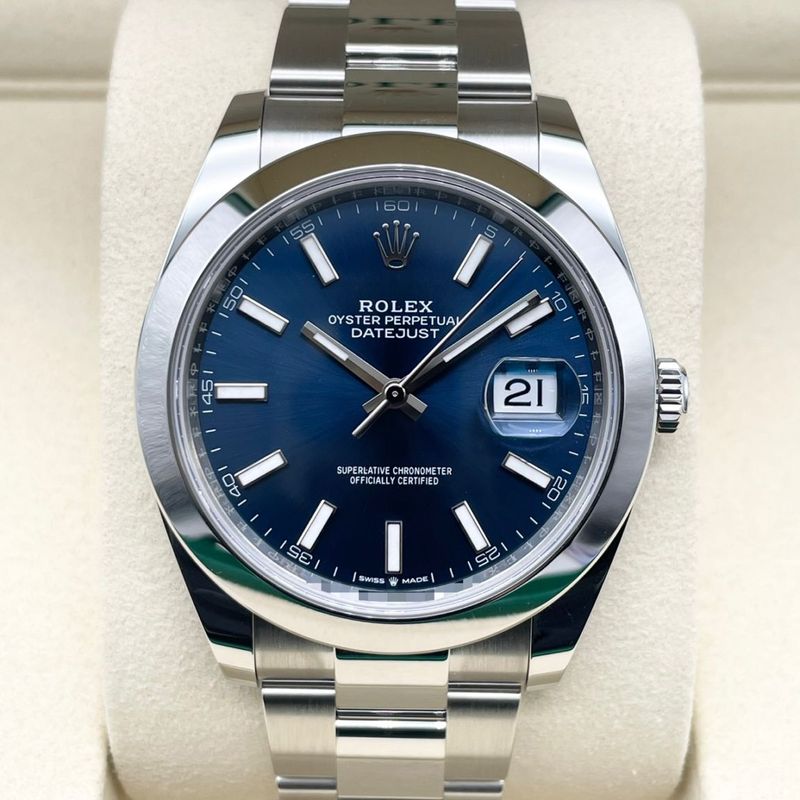 ロレックス デイトジャスト 126300 ブライトブルー オイスターブレス 41mm