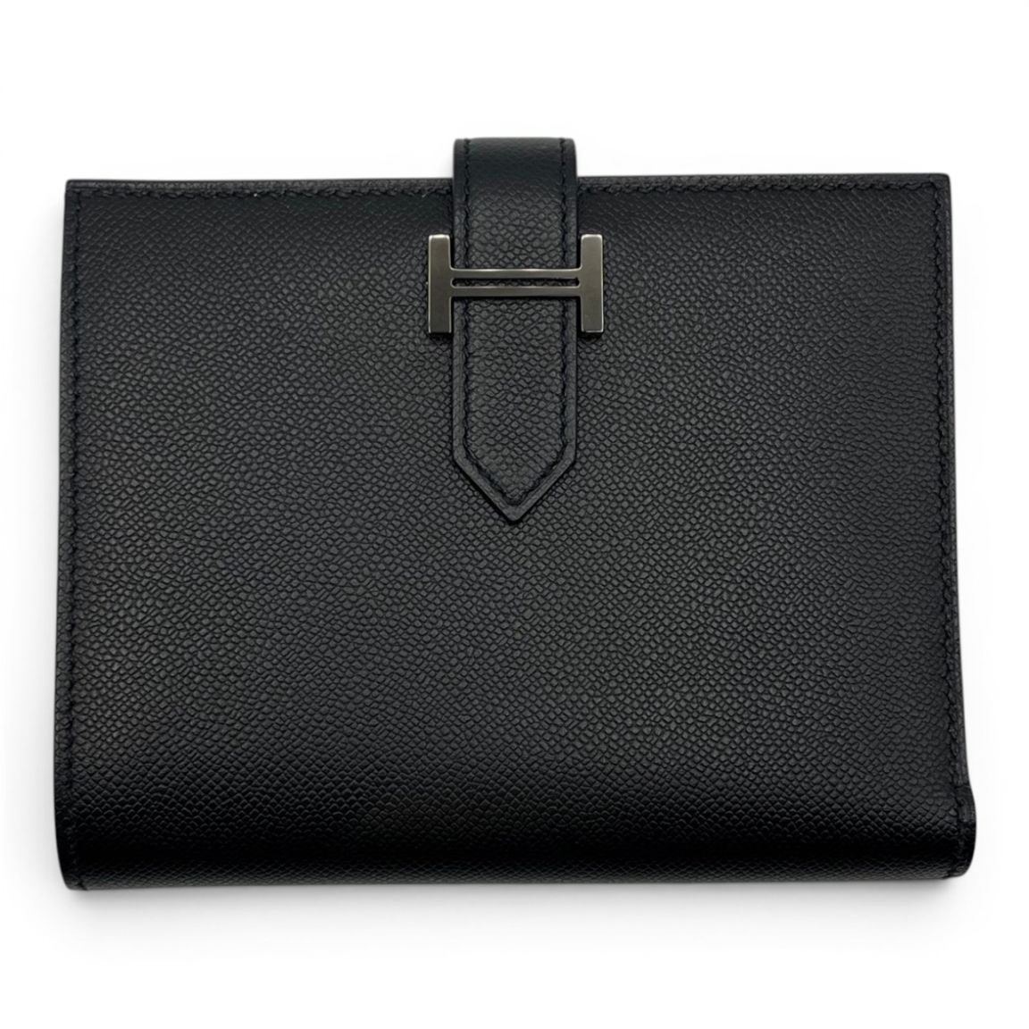 エルメス ベアンコンパクト ソーブラック ヴォーマダム ブラック金具 K