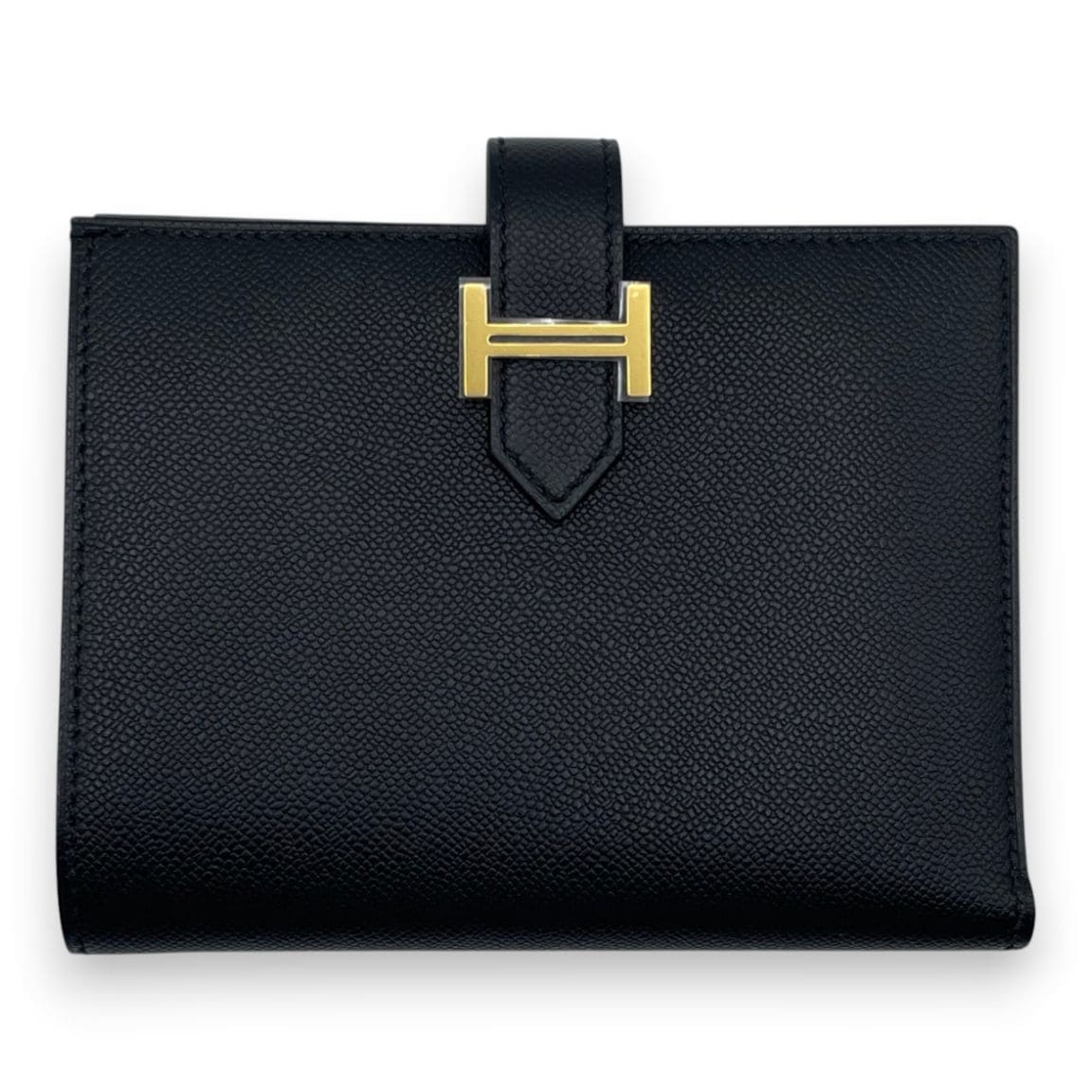 エルメス ベアンコンパクト ノワール ヴォーマダム ゴールド金具 K刻印