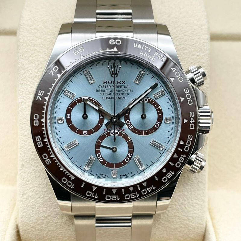 ロレックス 1908 52506 アイスブルー ブラックレザーベルト 39mm