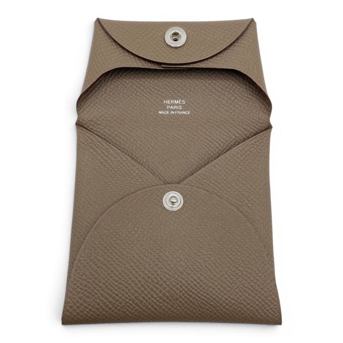 エルメス　HERMES バスティア　エトゥープ　D刻印　美品 エルメス バスティア エトゥープ エプソン シルバー金具 W刻印
