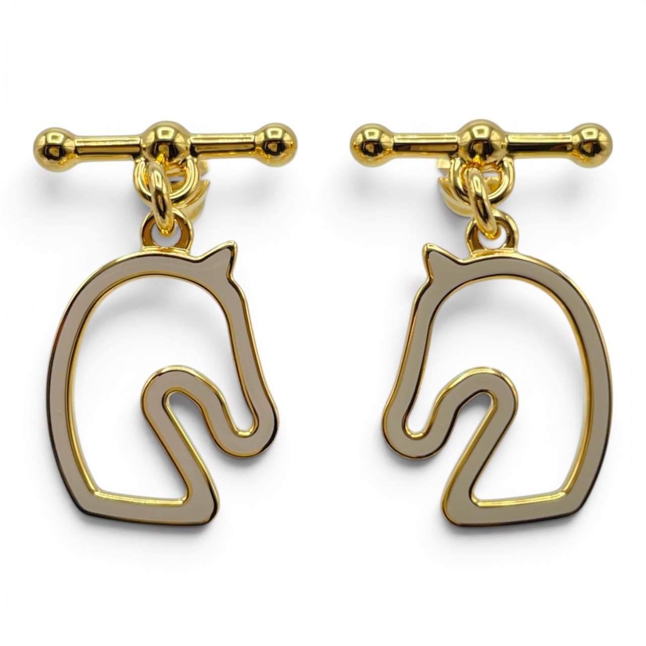 ゴールド Hermes ピアス エルメス ピアス クルー ドゥ H クルー ドゥ H
