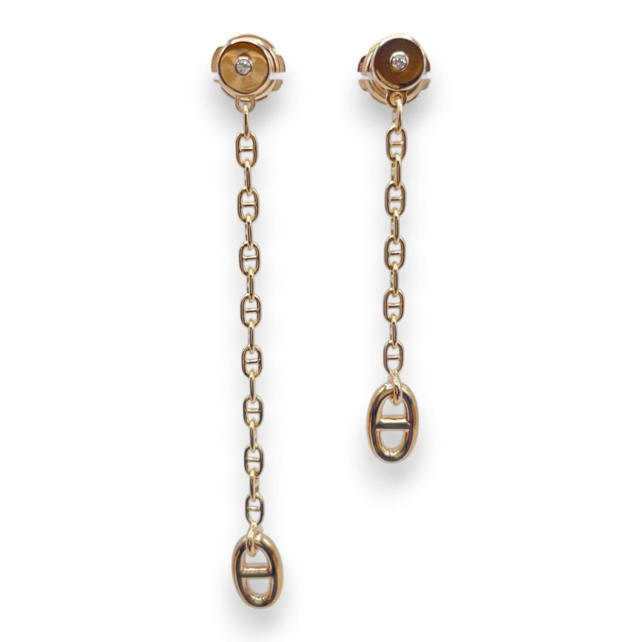 エルメス シェーヌ・ダンクル ファランドール ピアス 18K ピンク