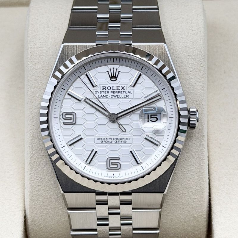 ロレックス ランドドゥエラー 127334 インテンスホワイト ハニカムモチーフ 40mm