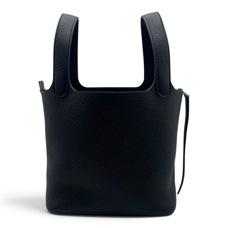 【超美品】ブラック❤︎エルメス　ピコタンロック　PM シルバー金具　W刻印 エルメス ピコタンロック MM ノワール トゴ シルバー金具 W刻印