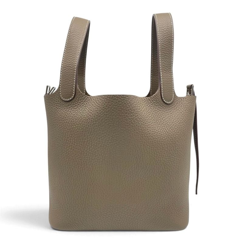 エルメス ピコタンロック PM エトゥープ トリヨンクレマンス シルバー金具 K刻印