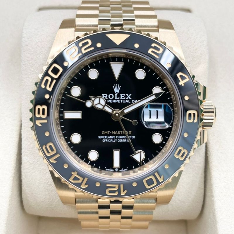 ロレックス GMTマスターII 126718GRNR イエローゴールド ジュビリーブレス ブラック 40mm