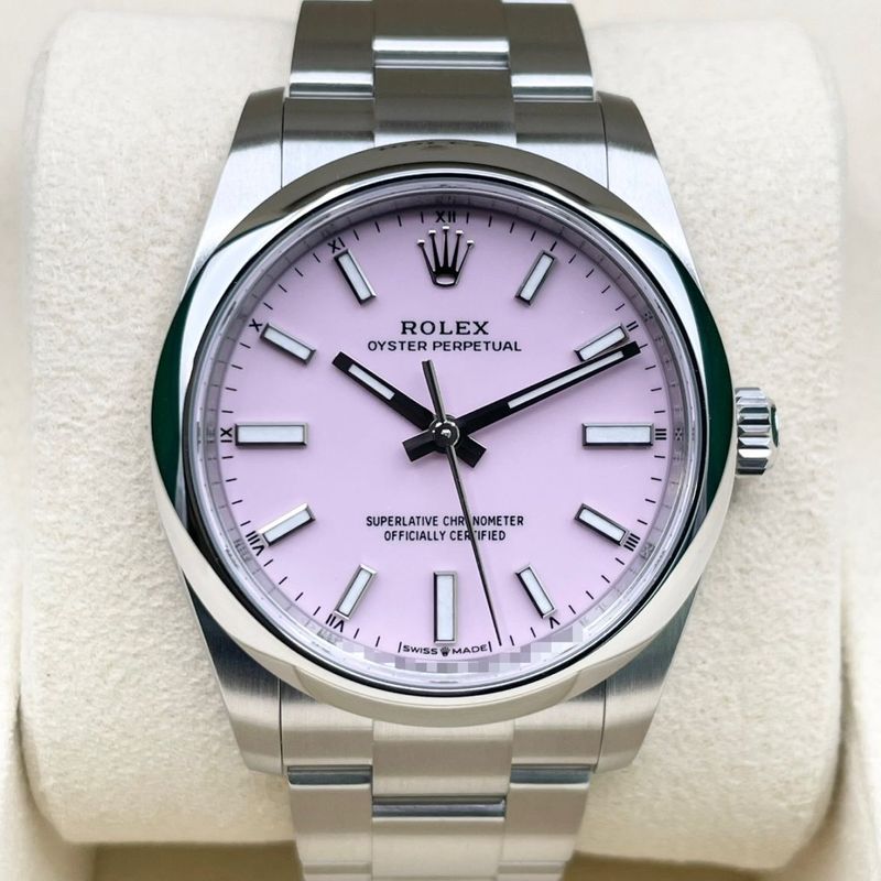 ロレックス オイスターパーペチュアル 124200 キャンディピンク オイスターブレス 34mm