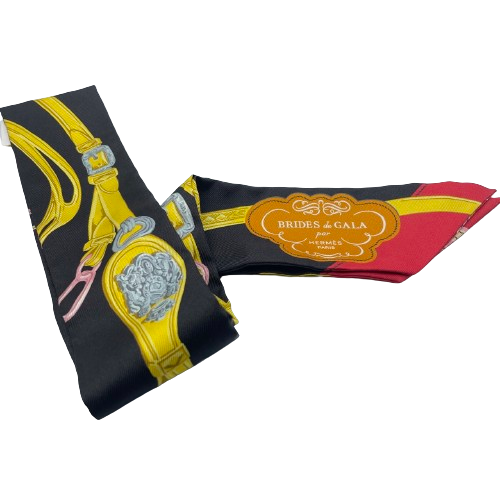 エルメス ツイリー ブリッド・ドゥ・ガラアップリケピケ シルクツイル