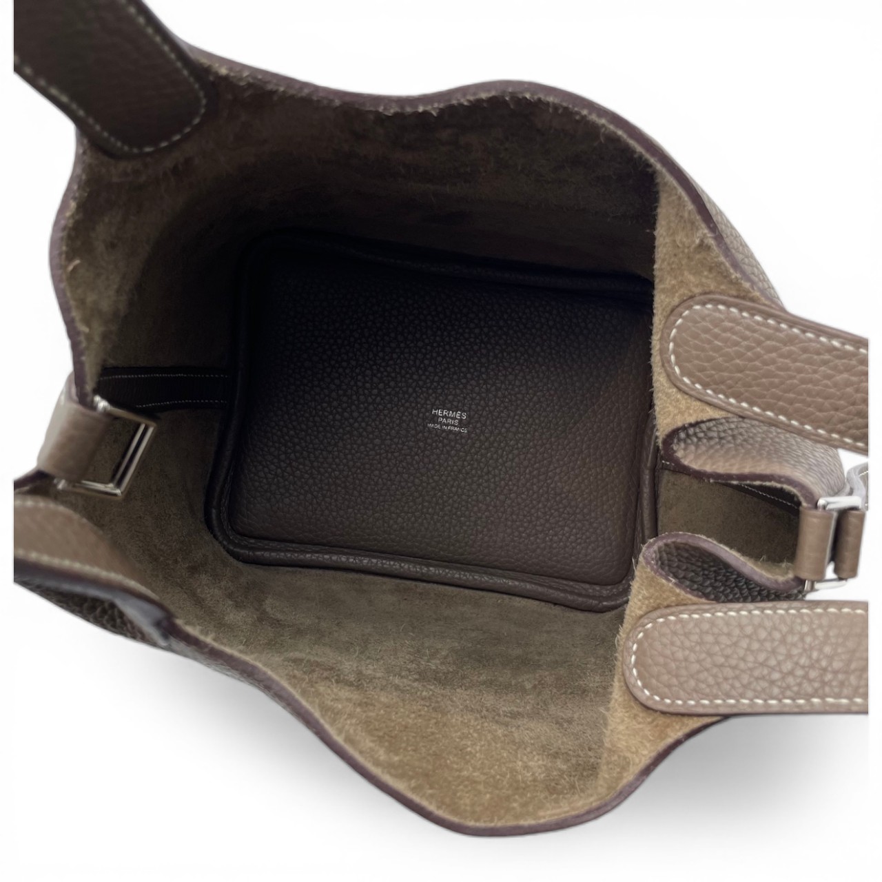 エルメス ピコタンロック PM エトゥープ トリヨンクレマンス シルバー金具 Y刻印