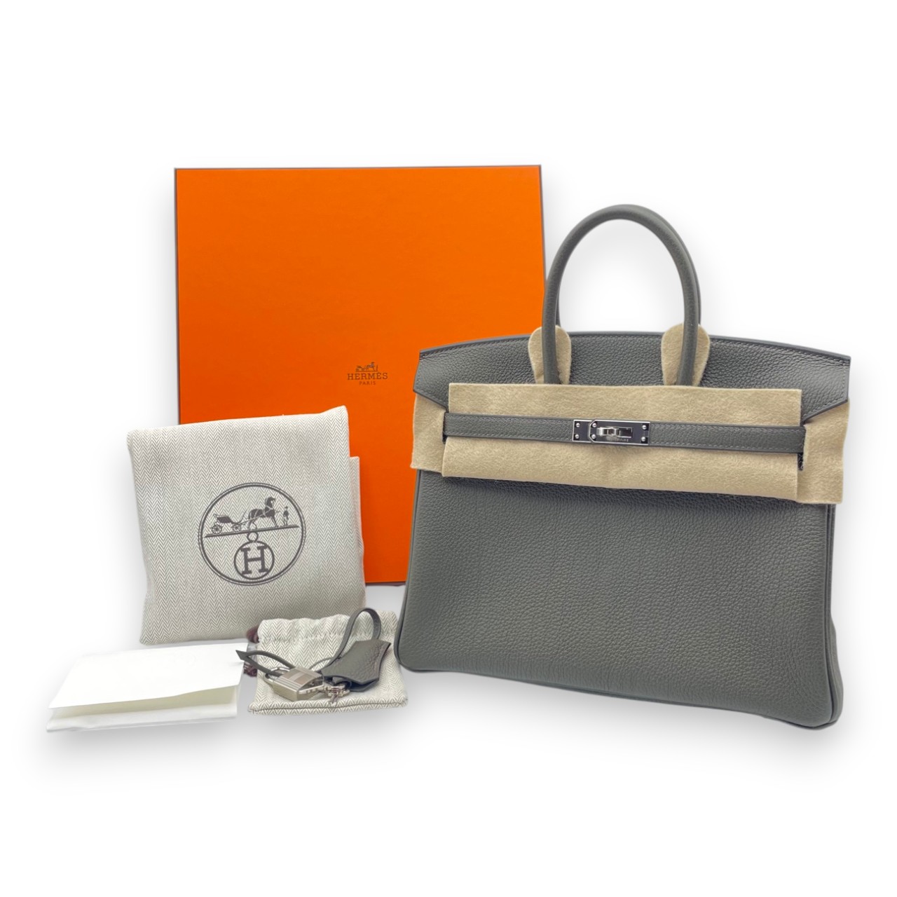 エルメス バーキン 25 ヴェールグリス トゴ シルバー金具 K刻印