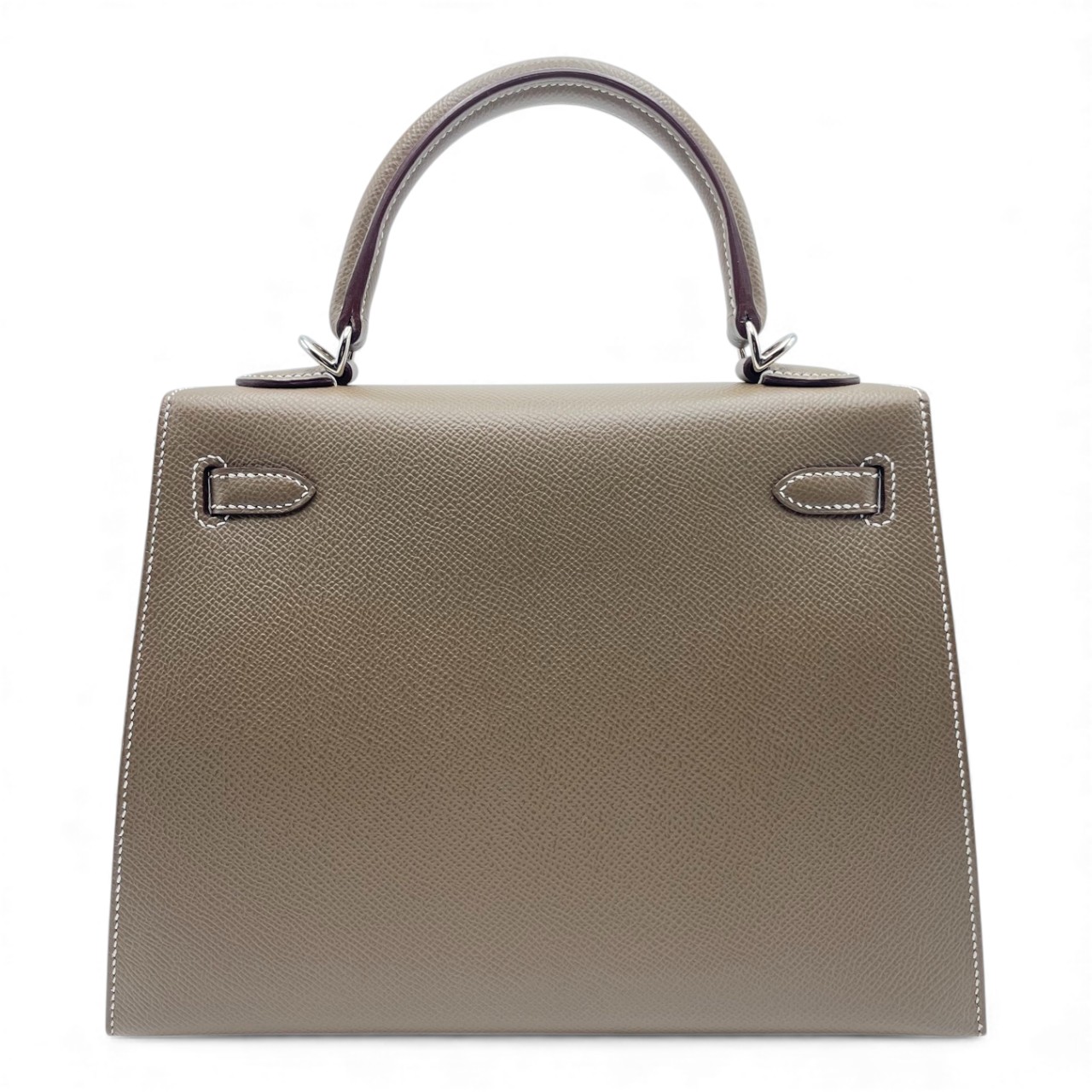 エルメス ケリー 25 エトゥープ エプソン シルバー金具 D刻印