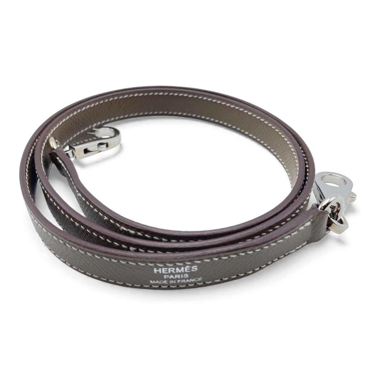 HERMES エルメス ケリードッグ ブレスレット グレー シルバー エルメス ケリー 25 エトゥープ エプソン シルバー金具 D刻印