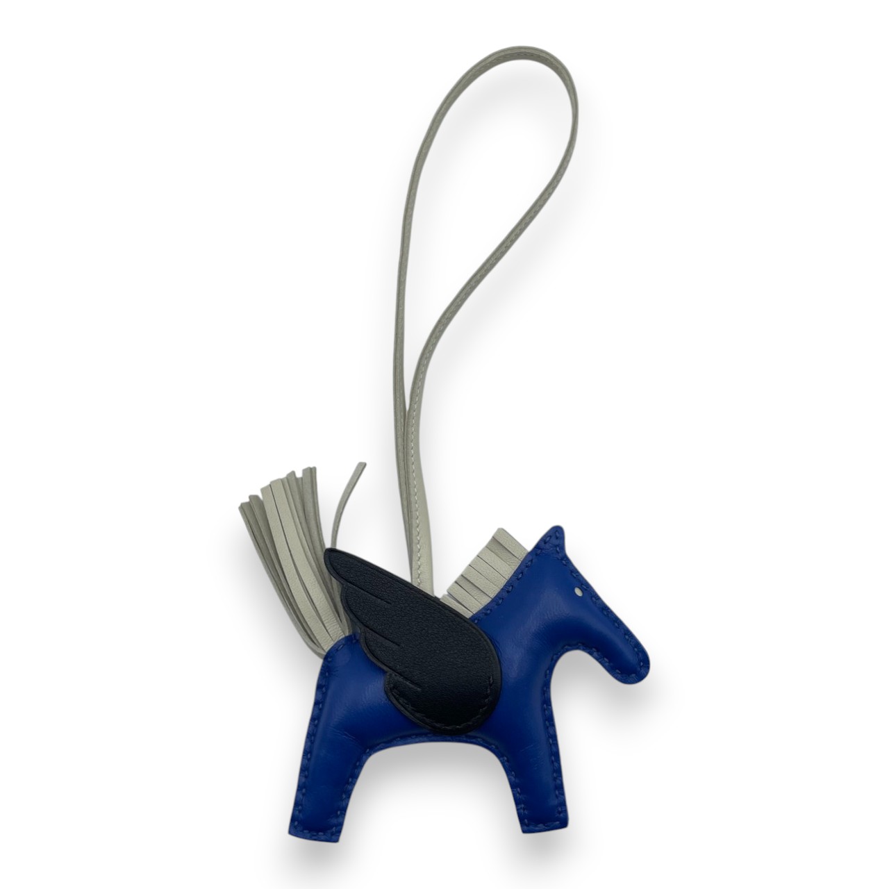 エルメス ペガサスチャーム PM ブルーフランス/クレ/ノワール U刻印