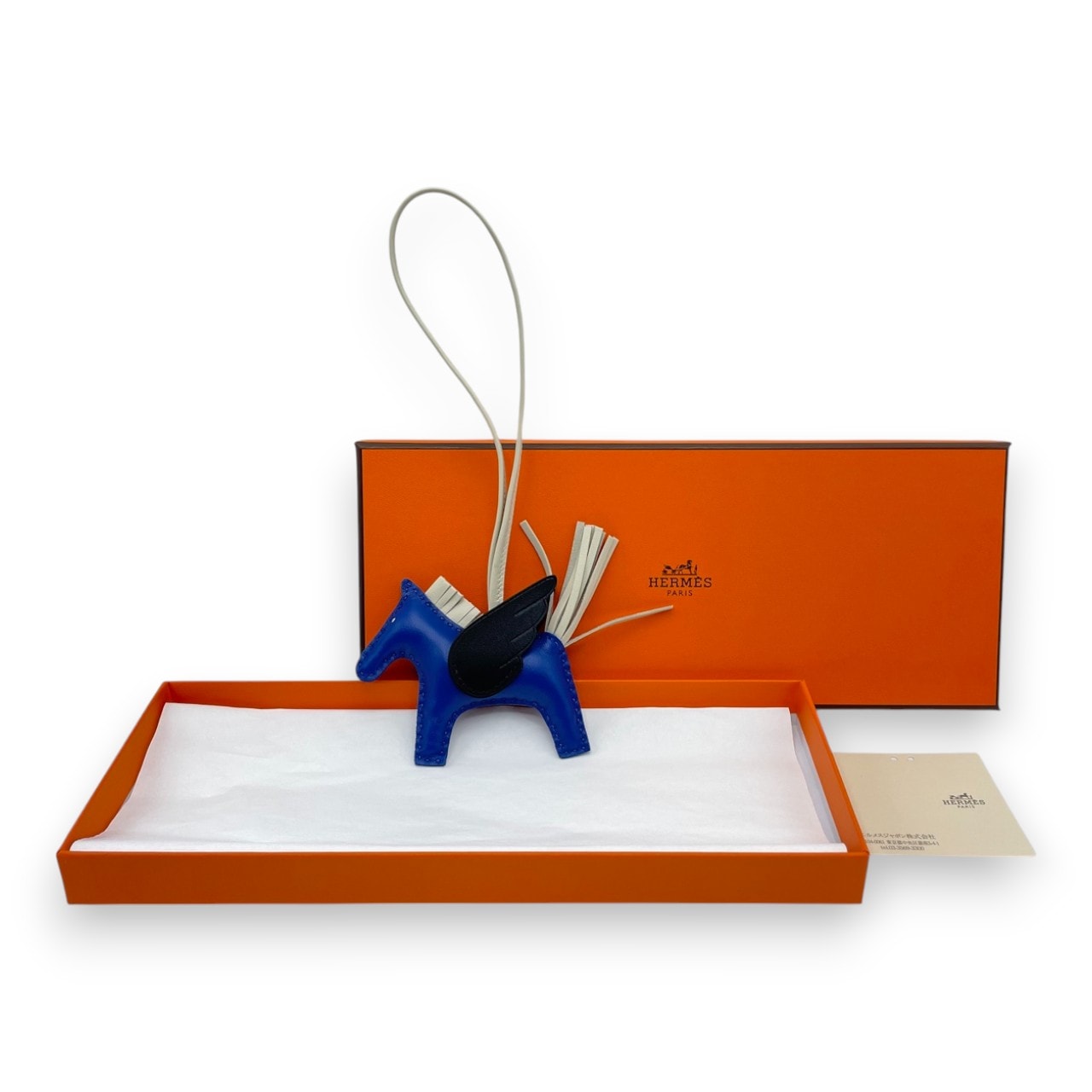 HERMES ブルー ブラウンレザー チャーム ハリネズミ HERMES ブルー ブラウンレザー チャーム ハリネズミ HERMES ブルー