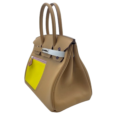 エルメス バーキン カラーマティック 30 チャイ/ライム/カシス スイフト シルバー金具 B刻印