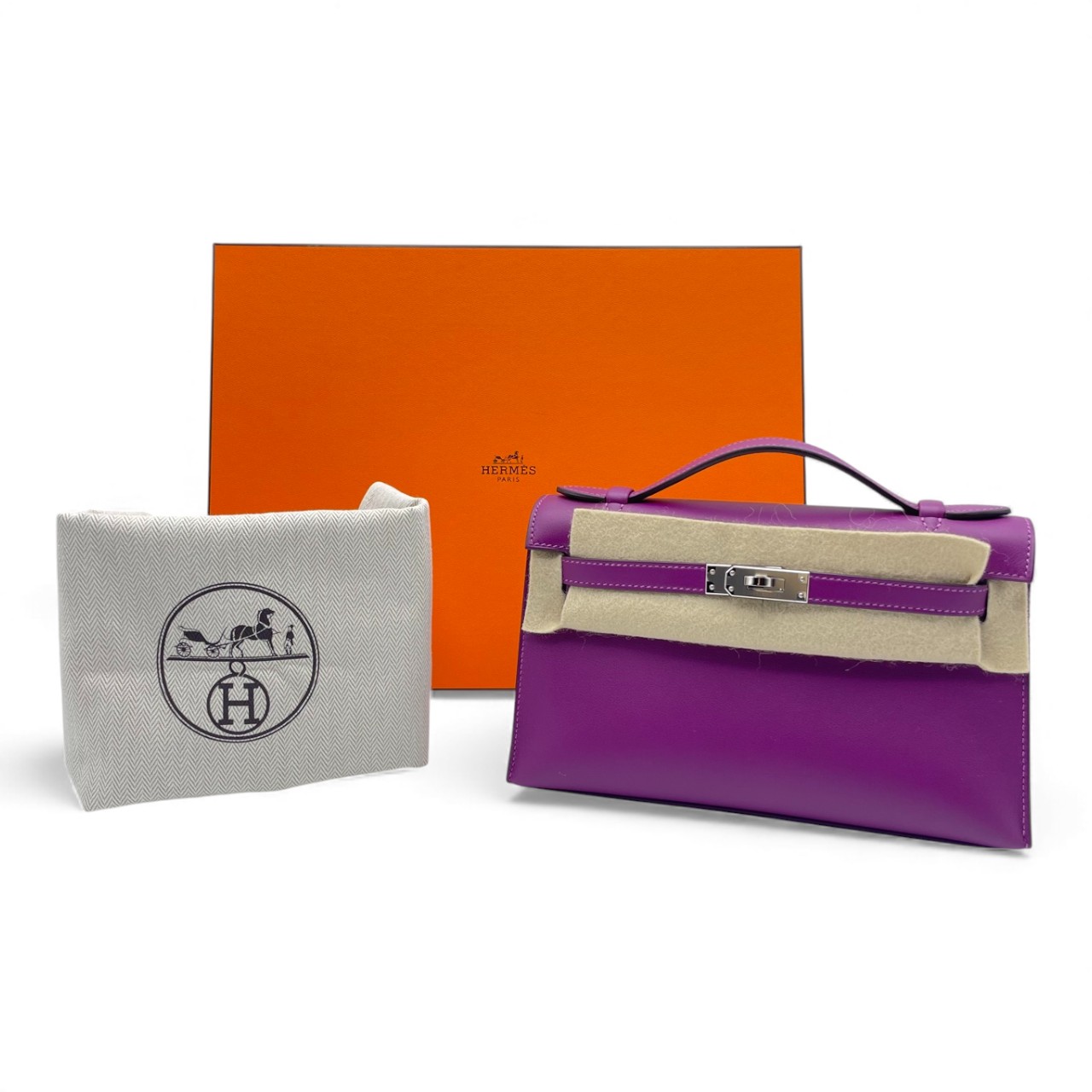 エルメス ポシェットケリー 22 アネモネ スイフト シルバー金具 Z刻印