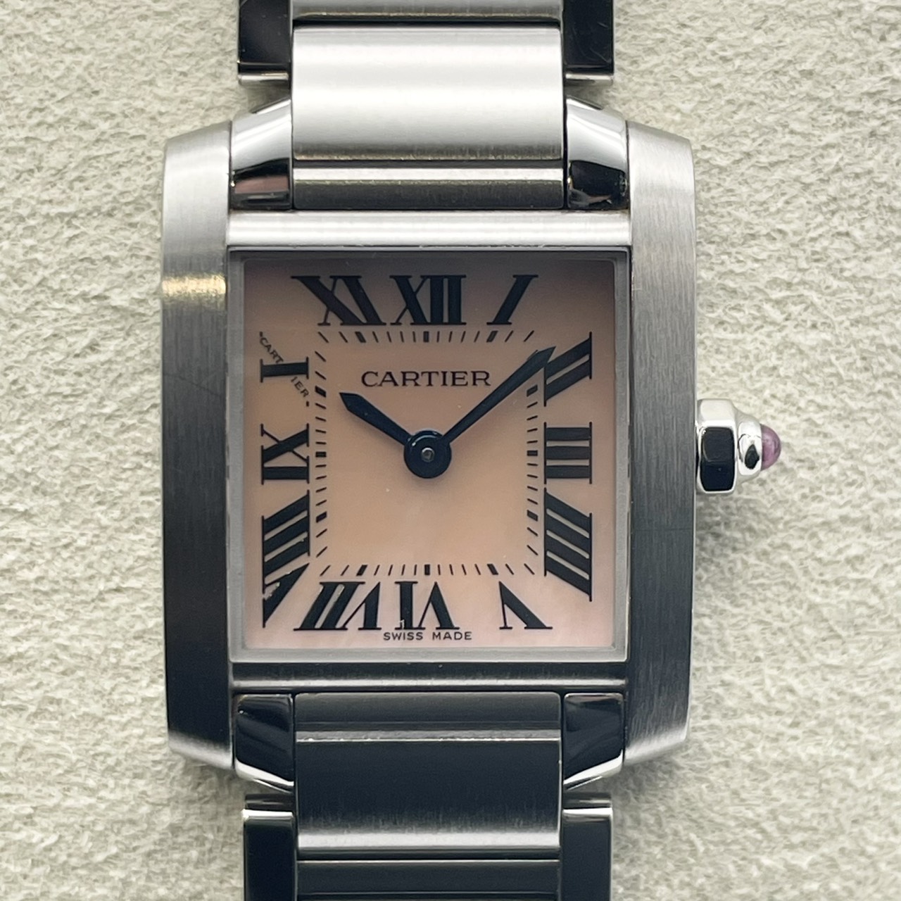 カルティエ タンクフランセーズSM ピンクシェル W51028Q3 ステンレススチール クォーツ