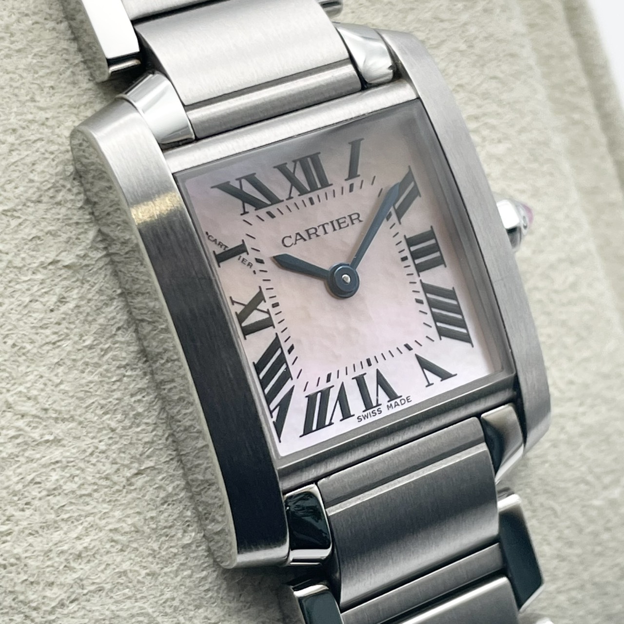 カルティエ タンクフランセーズSM ピンクシェル W51028Q3 ステンレススチール クォーツ