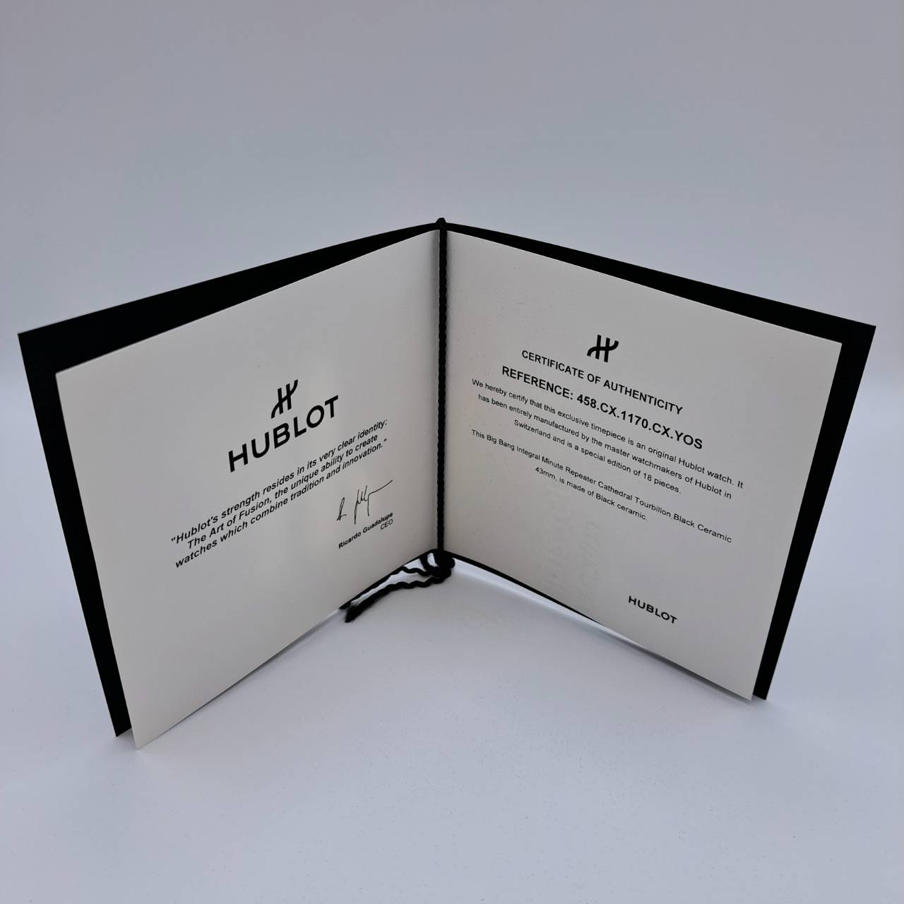 ウブロ ビッグ・バン インテグレーテッド カテドラル 458.CX.1170.CX.YOS ミニッツリピーター トゥールビヨン ブラックセラミック 43mm