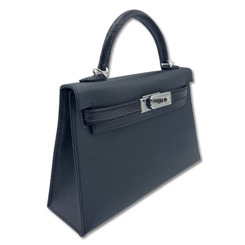 【現金特価】エルメス ミニケリー2 ノワール マダム/リザード シルバー金具 W刻印