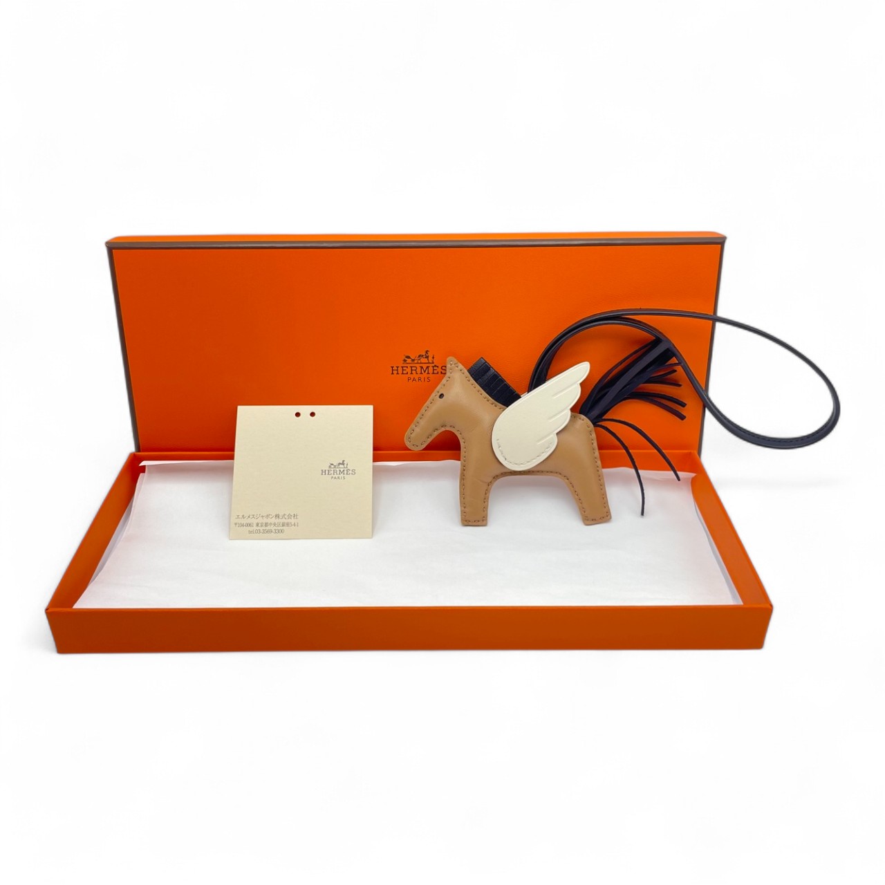 エルメス ペガサスチャーム PM チャイ/ナタ/ノワール Z刻印