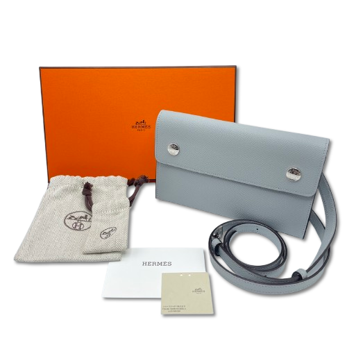 エルメス ナップトゥーゴー 18 ブルーグラシエ エプソン シルバー金具