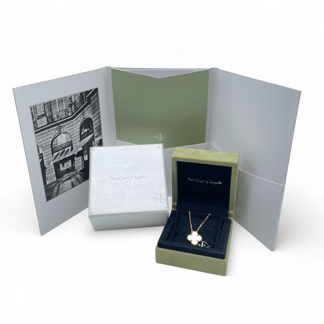 ヴァンクリーフ＆アーペル ヴィンテージアルハンブラ ネックレス VCARA45900 マザーオブパール イエローゴールド