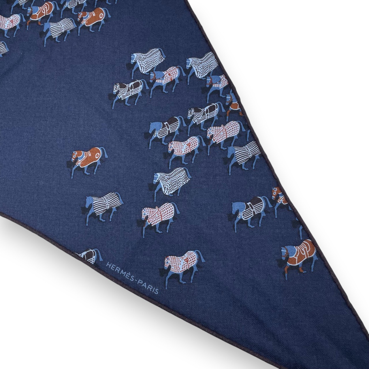 エルメス ロザンジュ パラード 75x200cm ブルーマリン カシミヤ/シルク