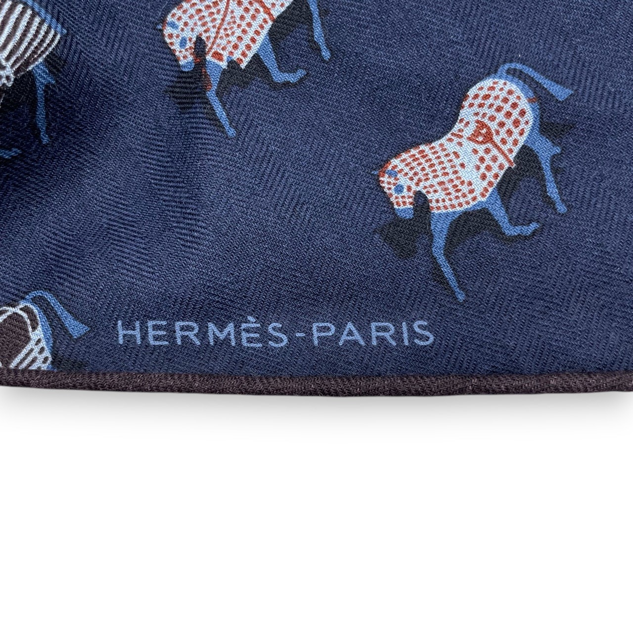 エルメス ロザンジュ パラード 75x200cm ブルーマリン カシミヤ/シルク