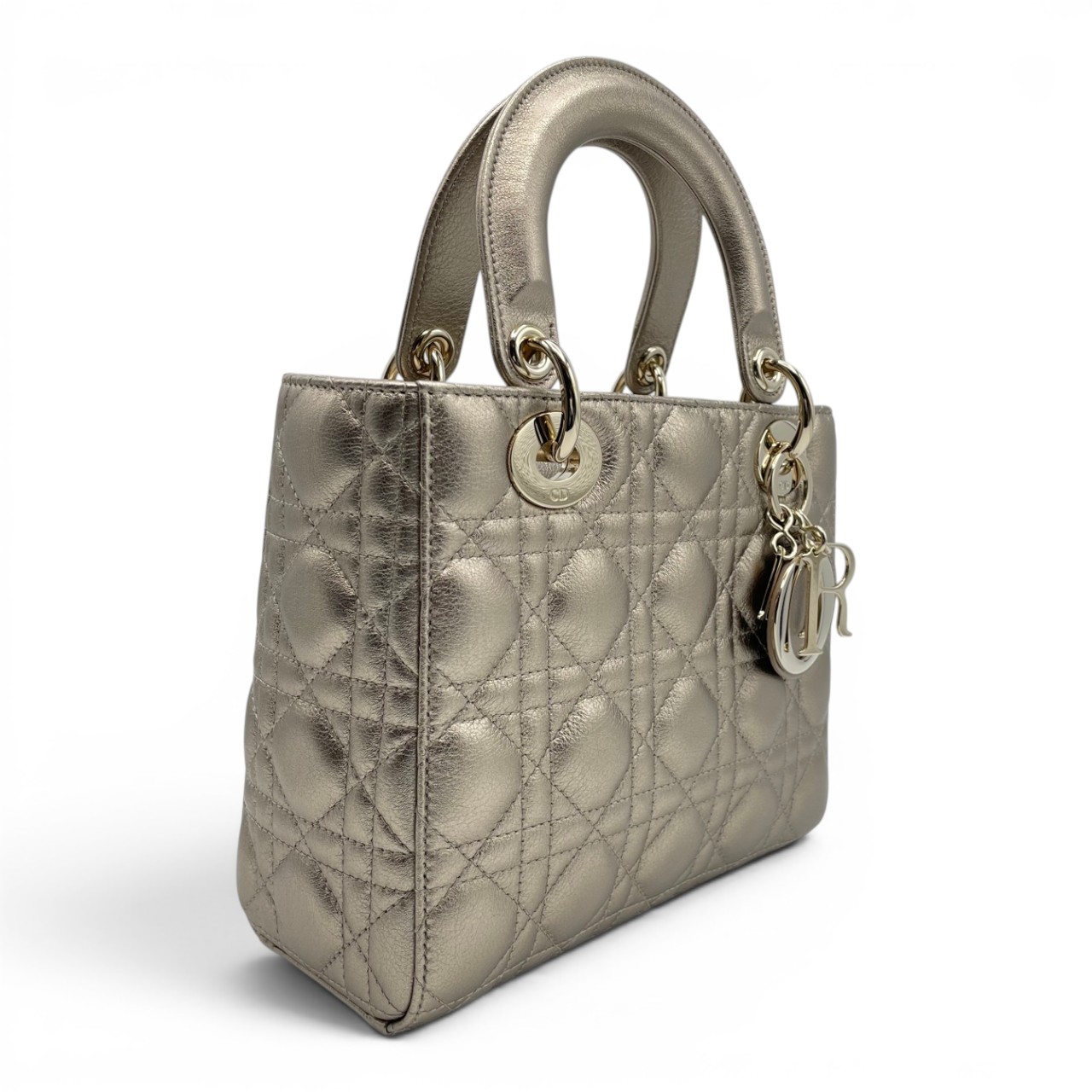 Dior ラムスキン LADYDior ラージバッグ ゴールド金具 カナージュライン ディオール Dior レディディオール カナージュ