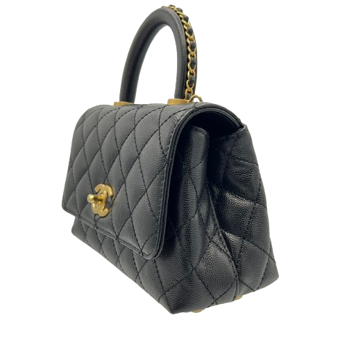 シャネル ココハンドル  ブラック系  キャビアスキン　