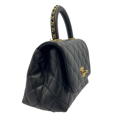 シャネル ココハンドル  ブラック系  キャビアスキン　