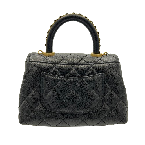 シャネル ココハンドル  ブラック系  キャビアスキン　