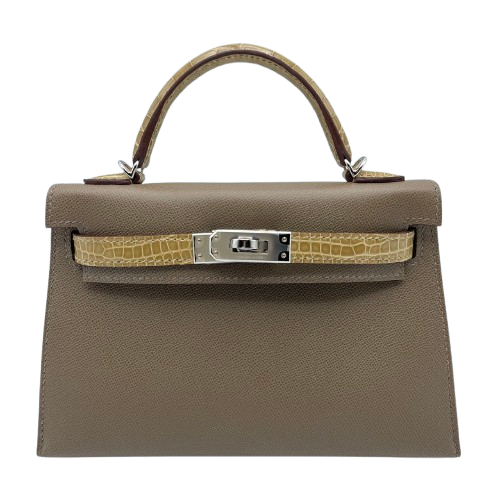 エルメス ミニケリー2 タッチ エトゥープ/ベージュサブレ ヴォーマダム