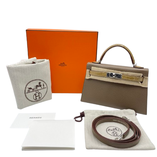 セールエルミー2体セットエルメス 楽天市場】エルメス ミニケリー2 外縫い クレ/ブラック/ゴールド