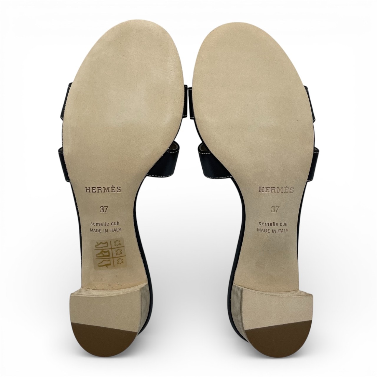 エルメス オアジス サンダル 37 ノワール 23cm