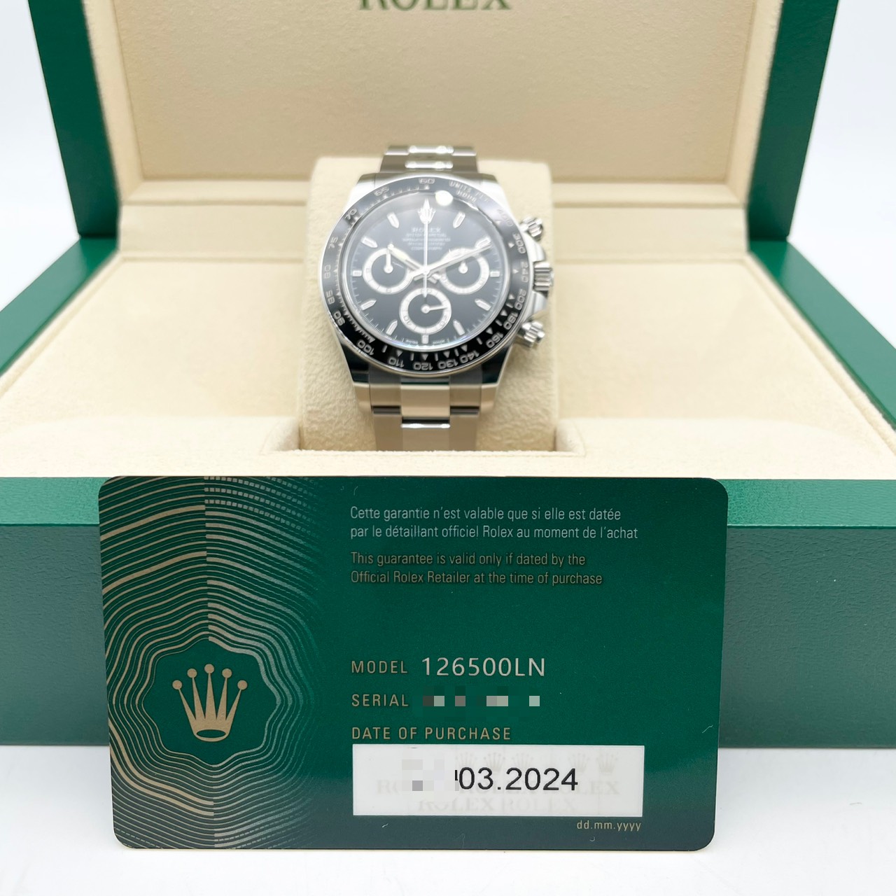 ロレックス デイトナ 126500LN ブラック ステンレススチール オイスターブレス 40mm