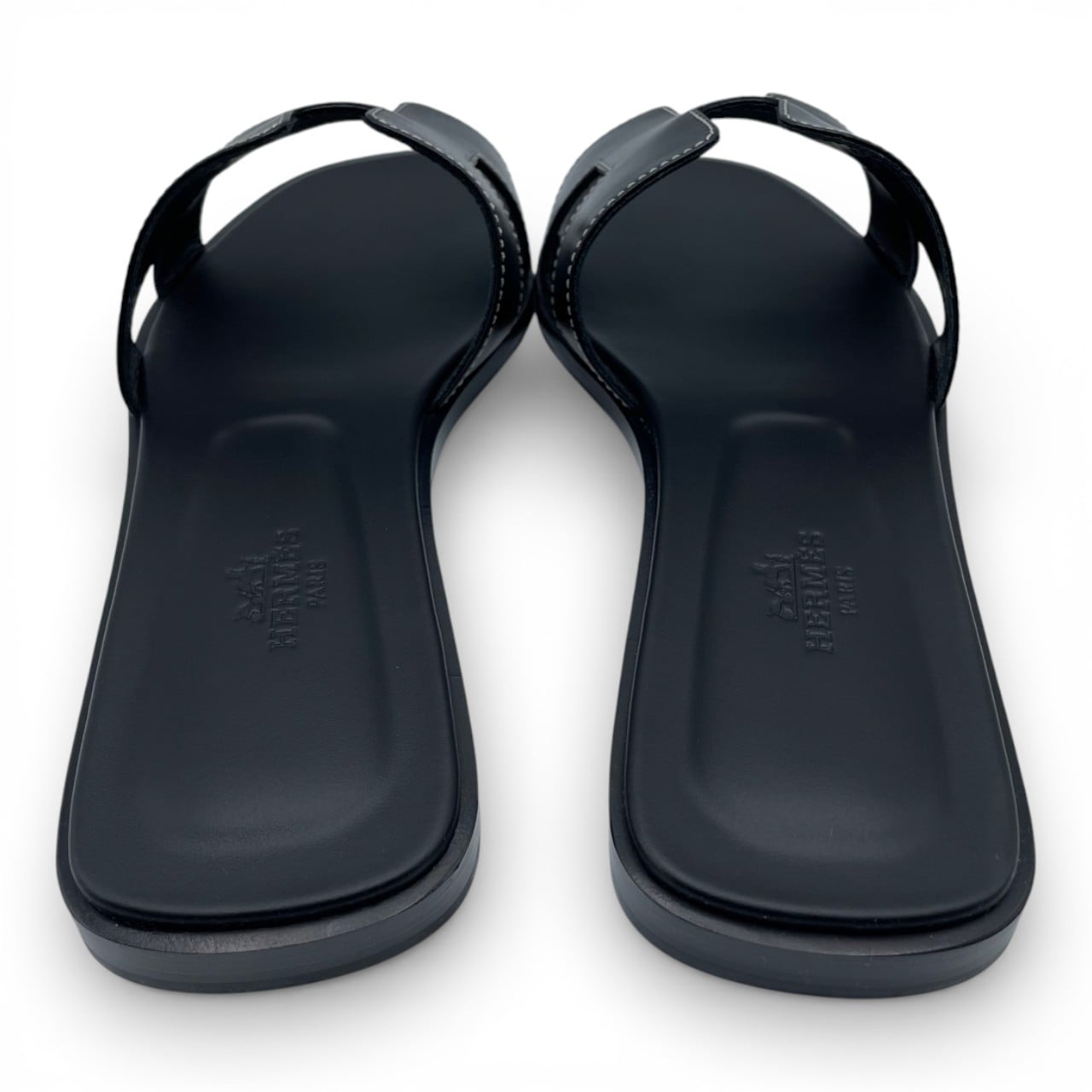 【新品未使用】エルメス HERMES オラン サンダル 38ノワール エルメス オラン サンダル 38 ノワール ボックスカーフ 24cm