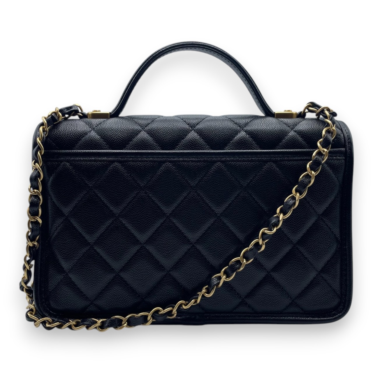 シャネル トップハンドル フラップバッグ クローバーチャーム 25