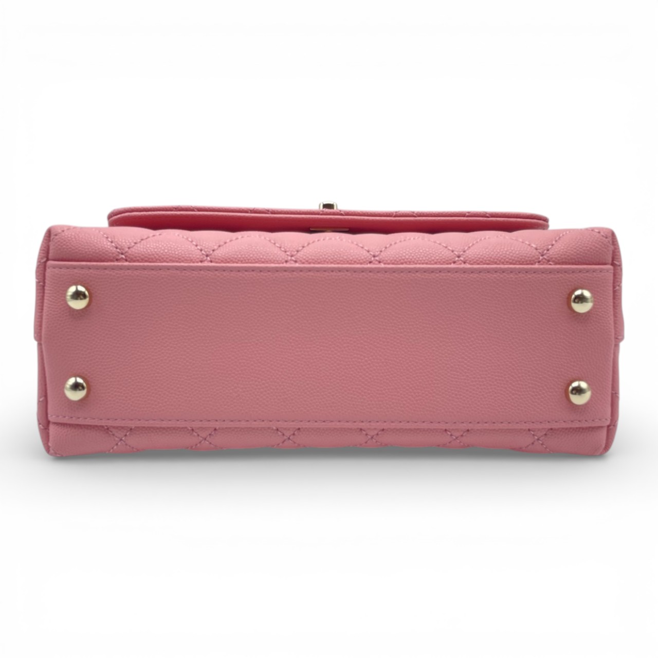 シャネル ココハンドル W24 ピンク キャビアスキン ゴールド金具