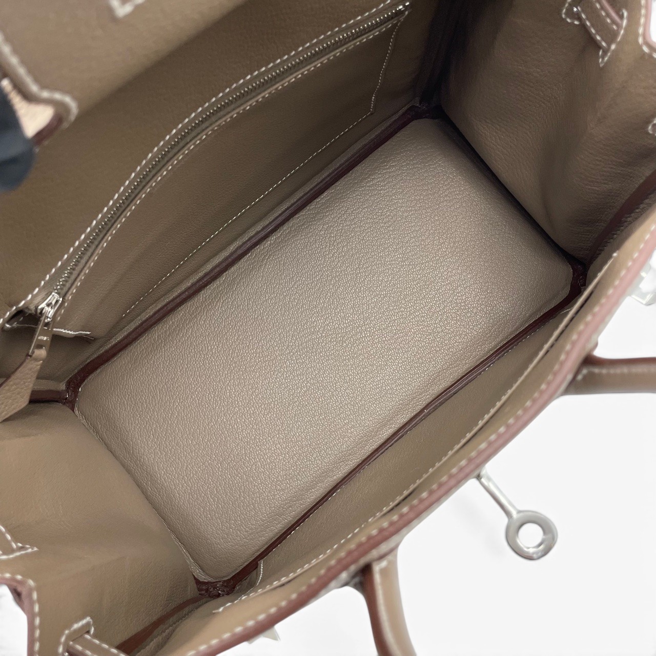 エルメス バーキン 25 エトゥープ トゴ シルバー金具 K刻印 - ブランド