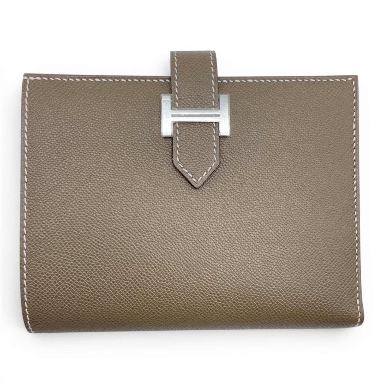 HERMES べアンコンパクト エトゥープ シルバー金具 W刻印 エルメス べアンコンパクト エトゥープ エプソン シルバー金具 G刻印