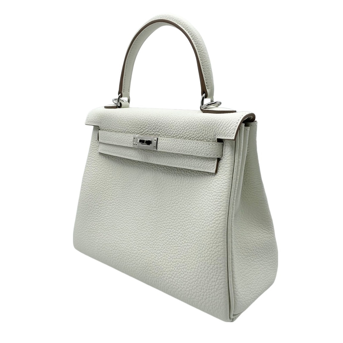 エルメス ケリー25 マッシュルーム トゴ シルバー金具 B刻印